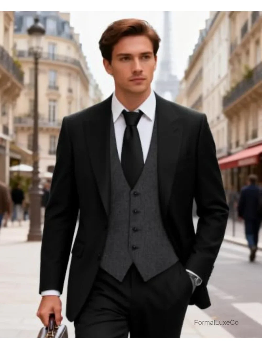 Men's Suit Vest Lightweight Formal Wedding Waistcoat with Pockets